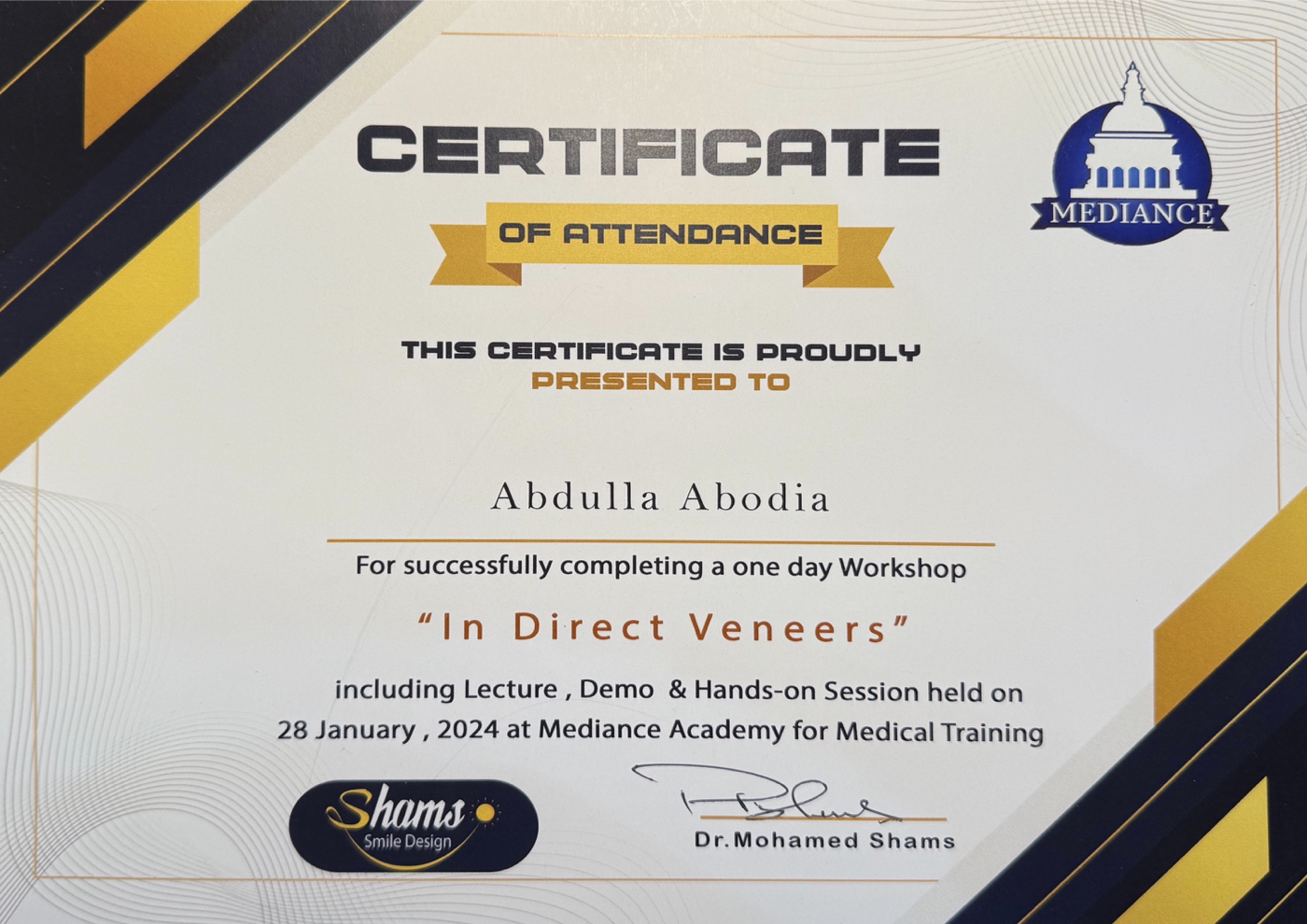 Certificate of Attendance